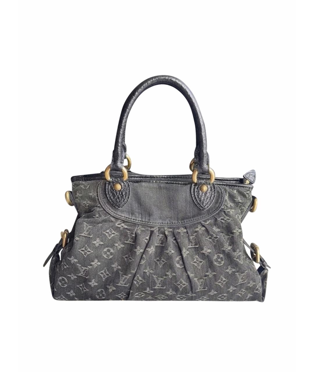 LOUIS VUITTON Черная кожаная сумка тоут, фото 1