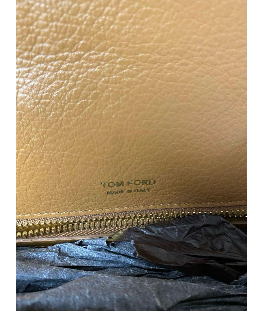 TOM FORD Коричневая кожаная сумка тоут, фото 4