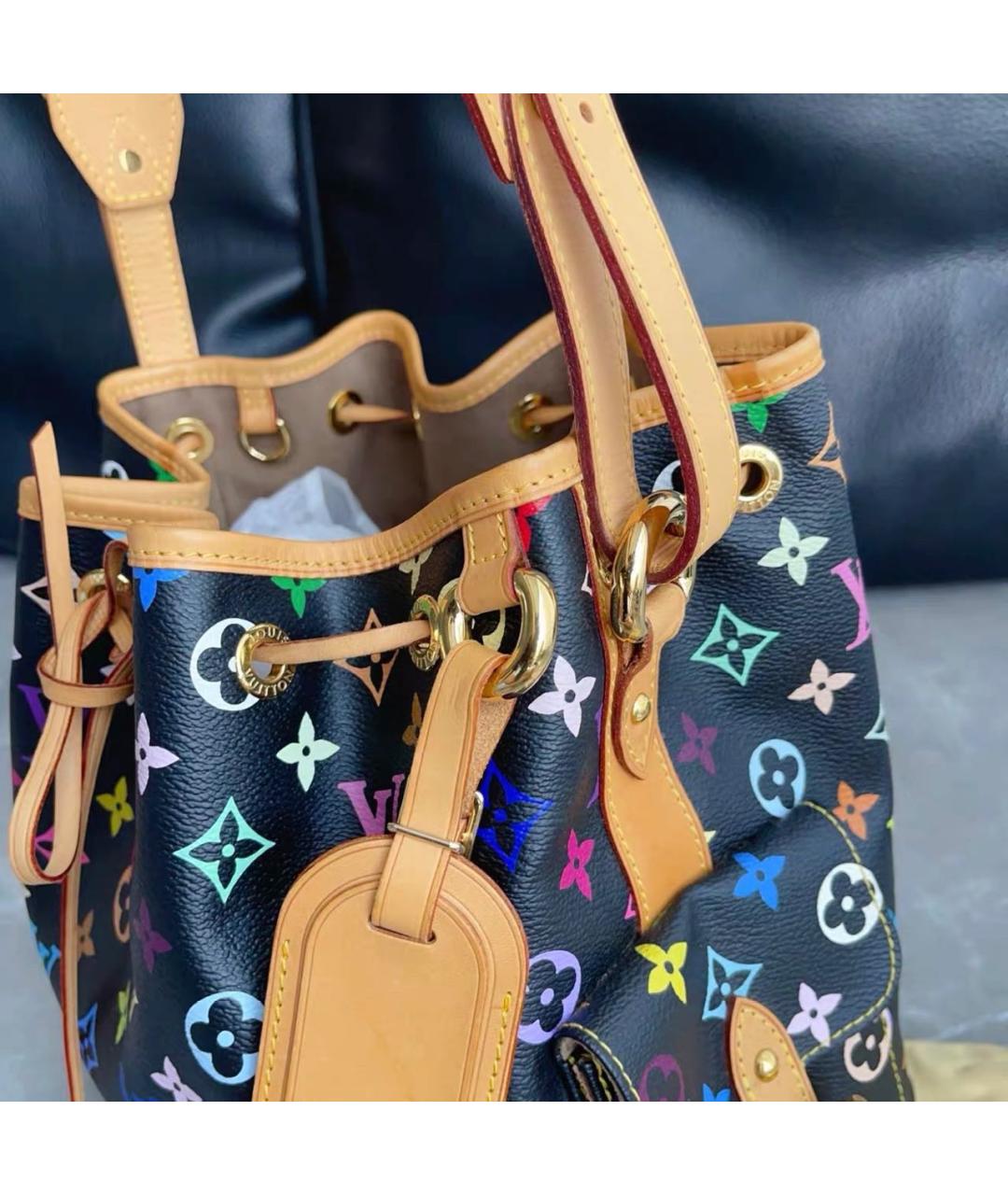 LOUIS VUITTON Черная кожаная сумка тоут, фото 5