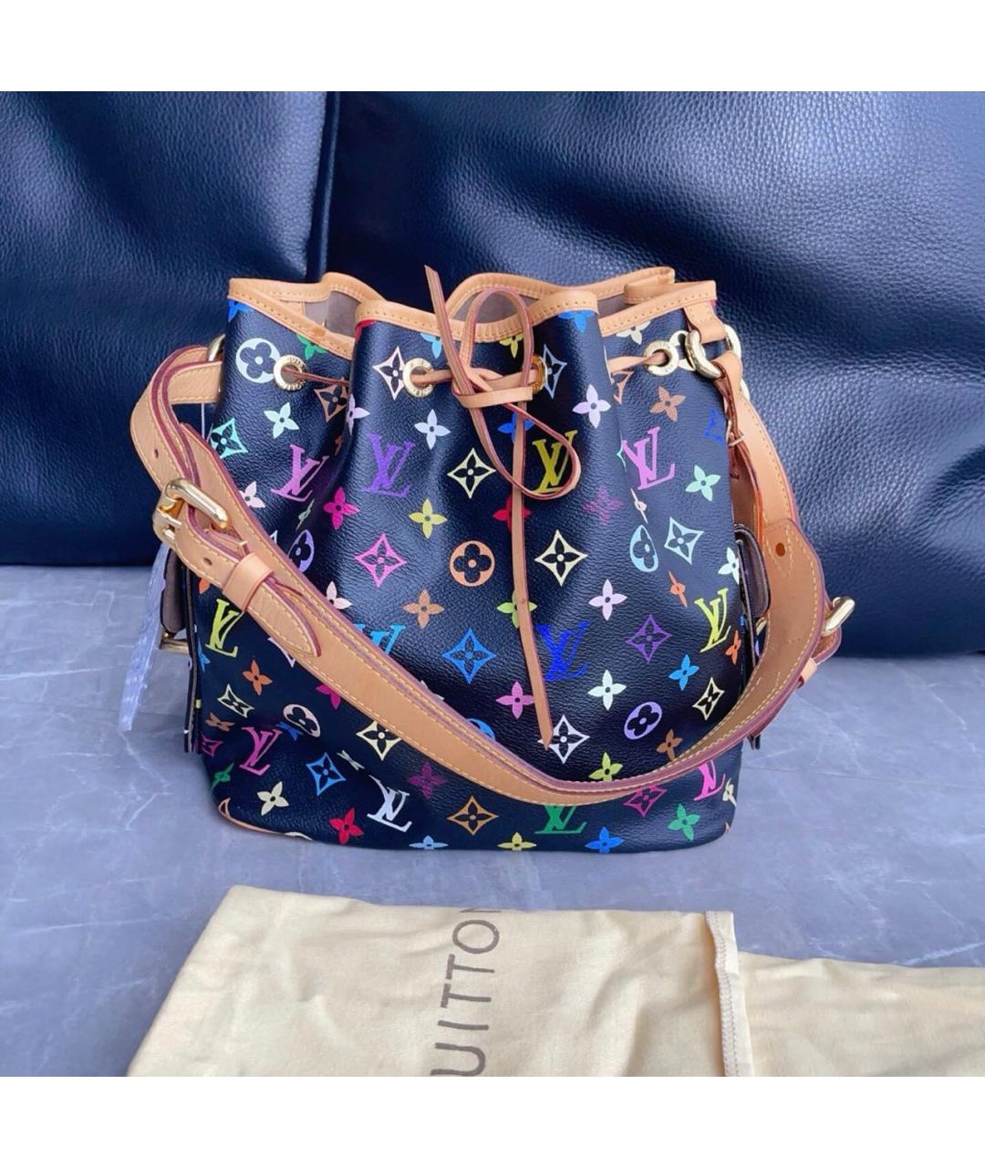 LOUIS VUITTON Черная кожаная сумка тоут, фото 8