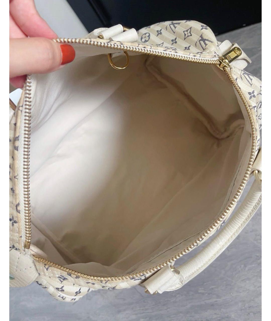 LOUIS VUITTON Белая кожаная сумка с короткими ручками, фото 8