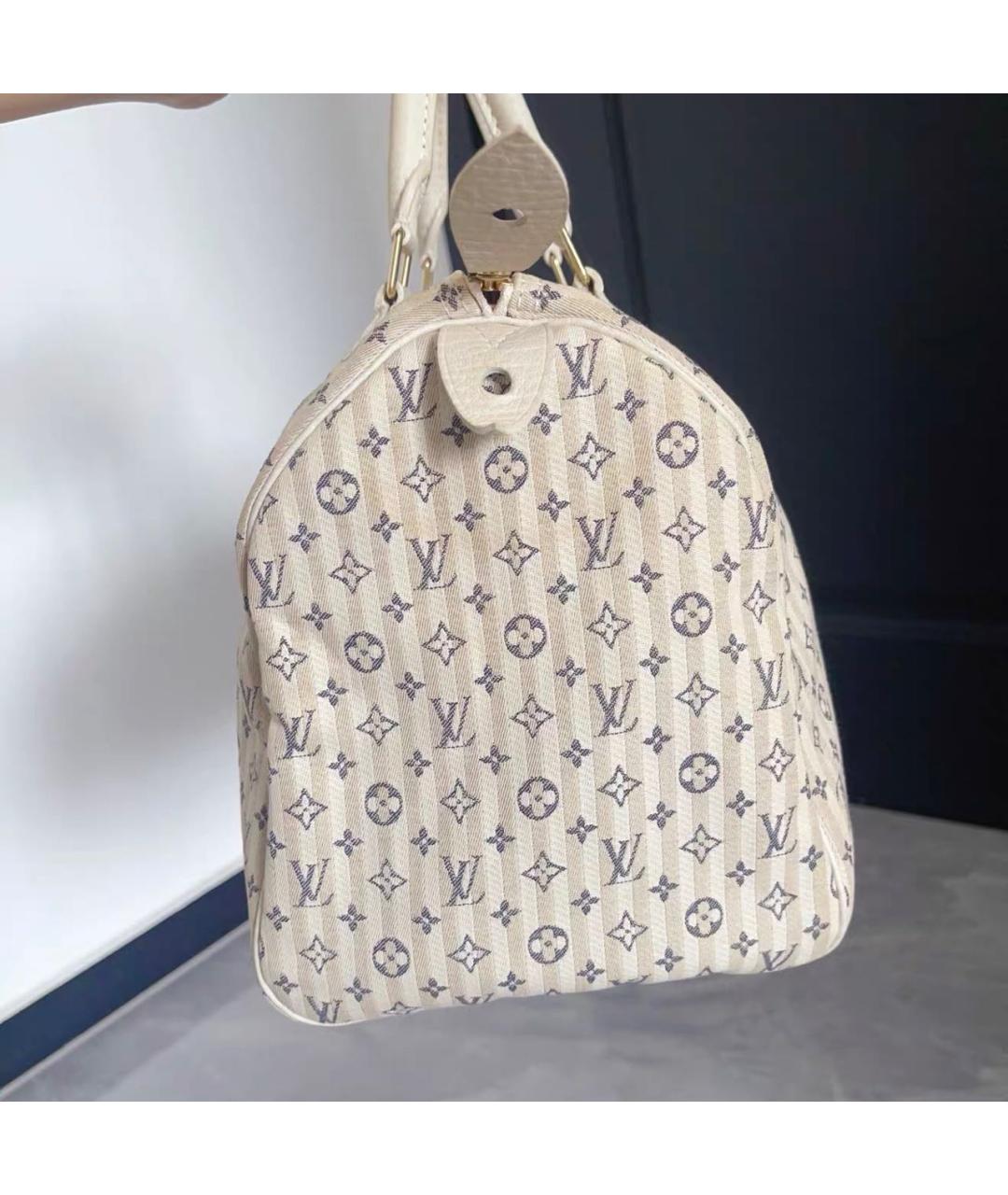 LOUIS VUITTON Белая кожаная сумка с короткими ручками, фото 5