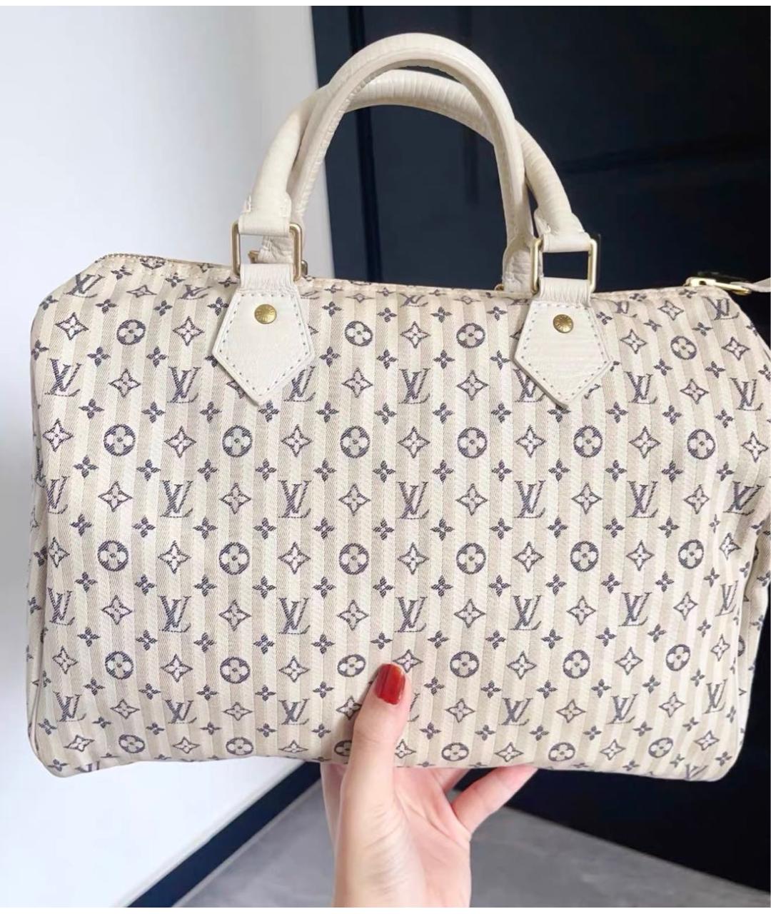 LOUIS VUITTON Белая кожаная сумка с короткими ручками, фото 2