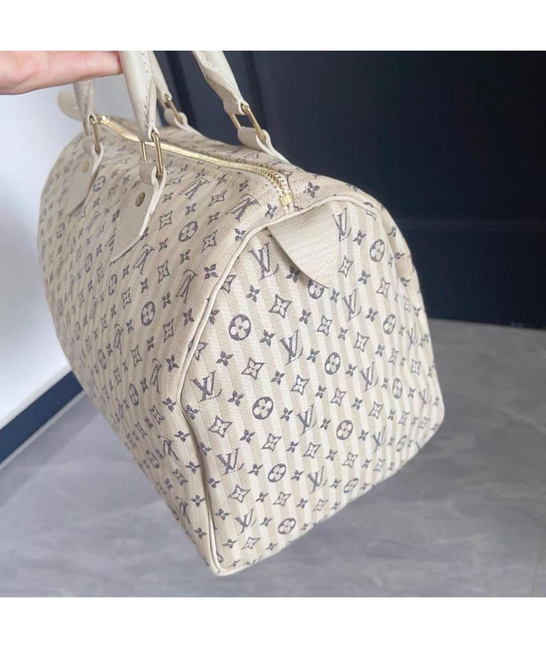 LOUIS VUITTON Белая кожаная сумка с короткими ручками, фото 4