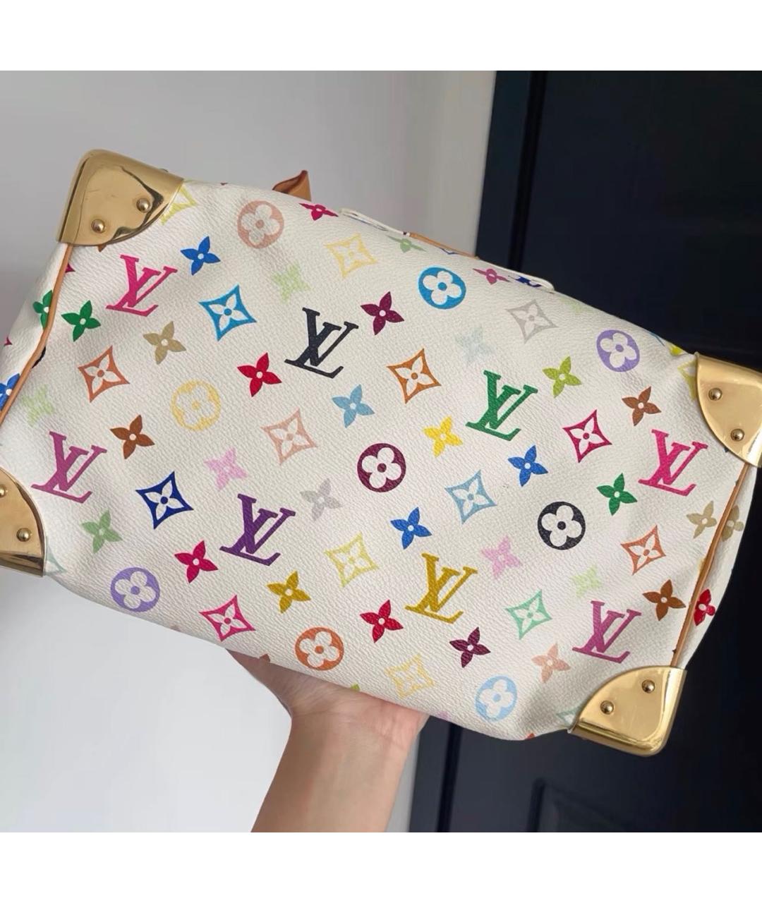 LOUIS VUITTON Белая кожаная сумка с короткими ручками, фото 6