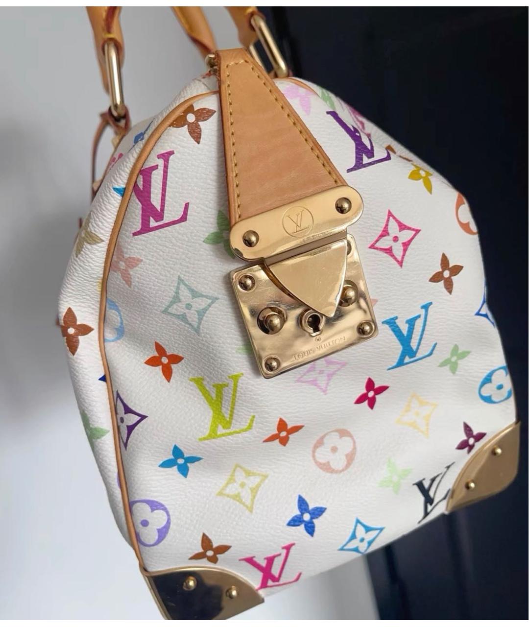 LOUIS VUITTON Белая кожаная сумка с короткими ручками, фото 5
