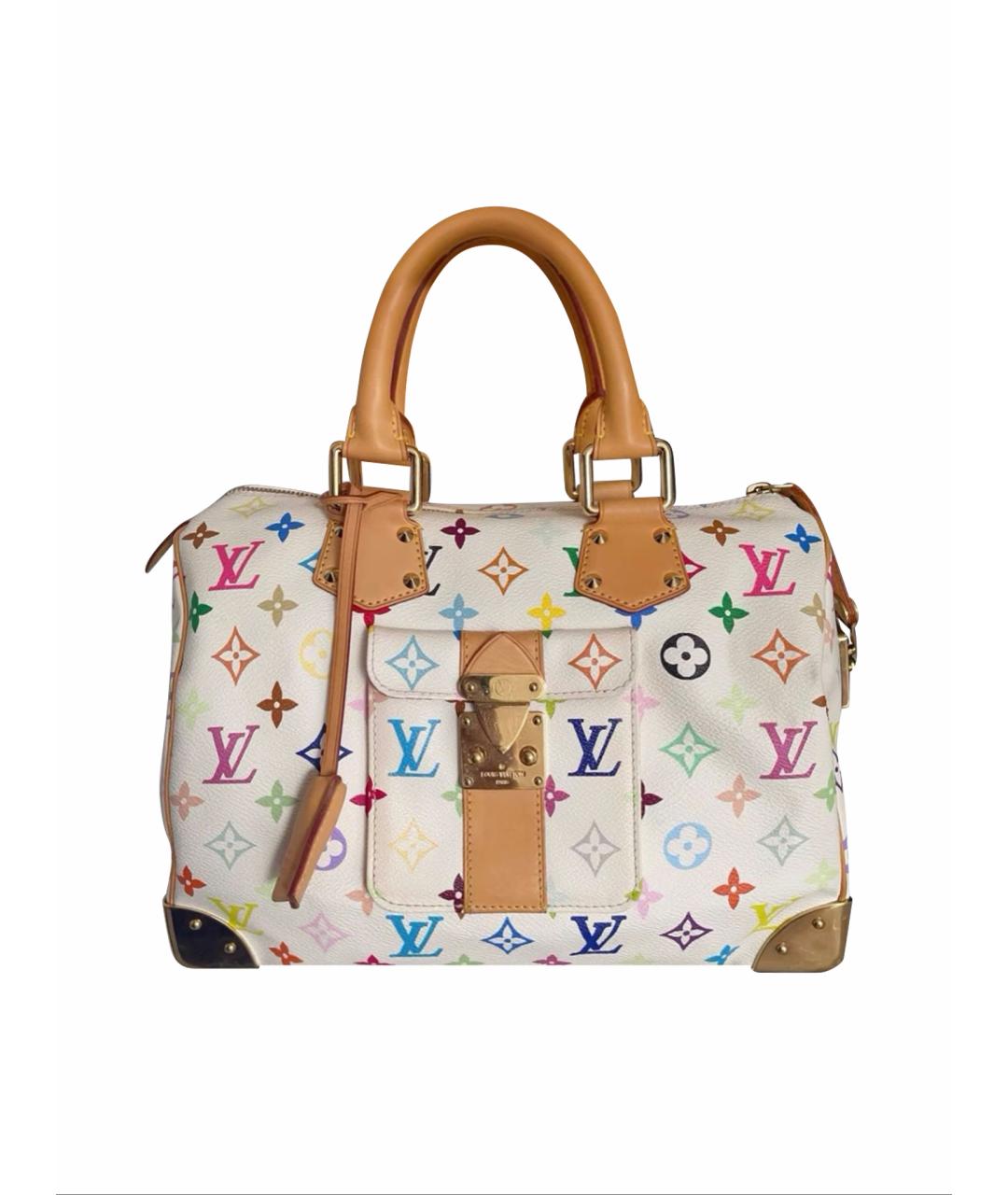 LOUIS VUITTON Белая кожаная сумка с короткими ручками, фото 9