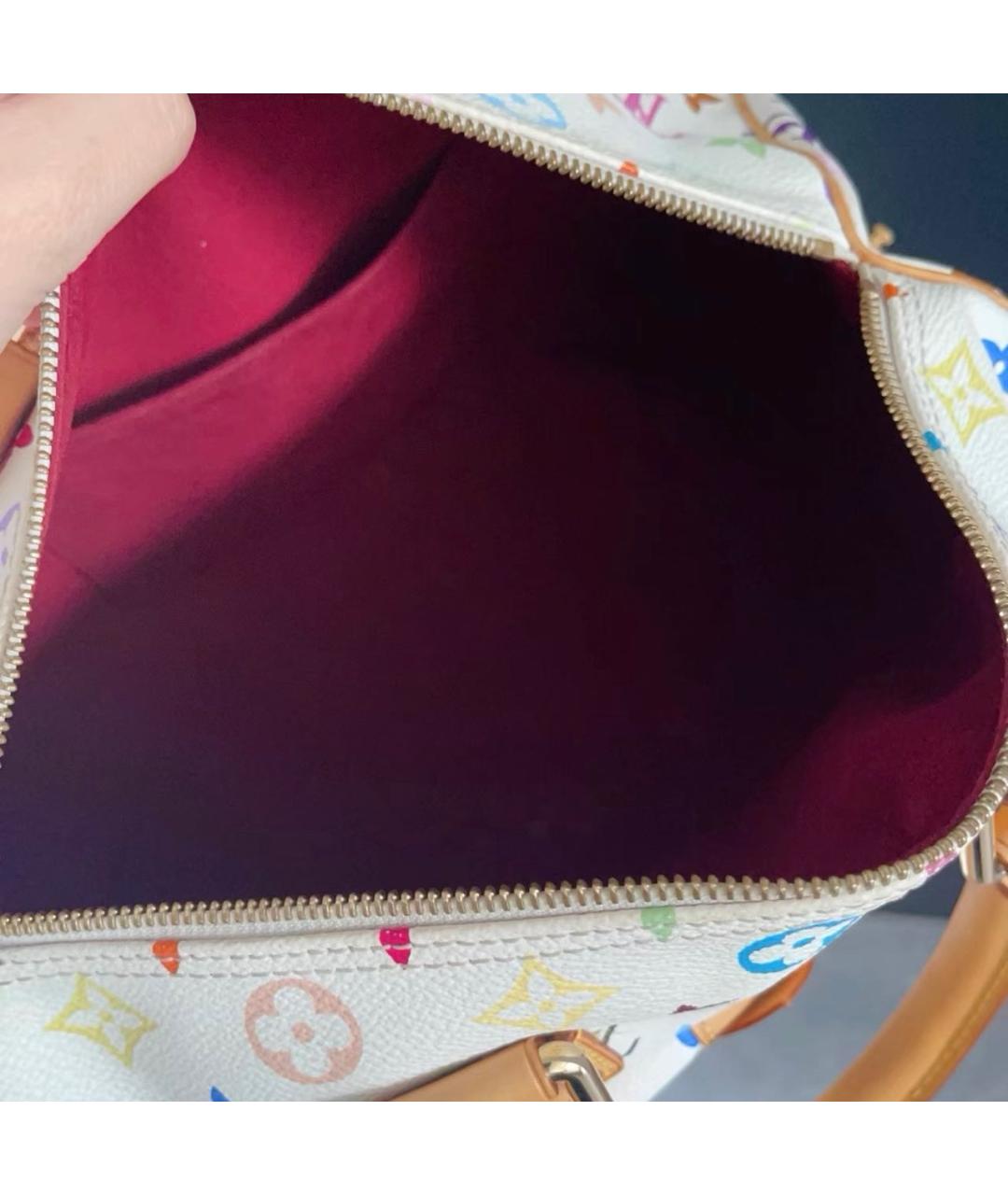 LOUIS VUITTON Белая кожаная сумка с короткими ручками, фото 8