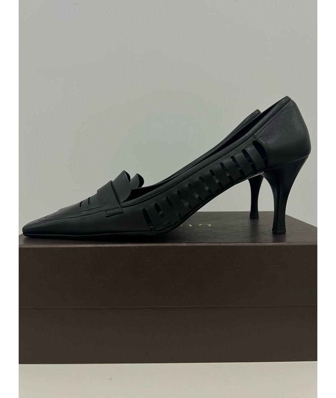 GUCCI Черные кожаные туфли, фото 4