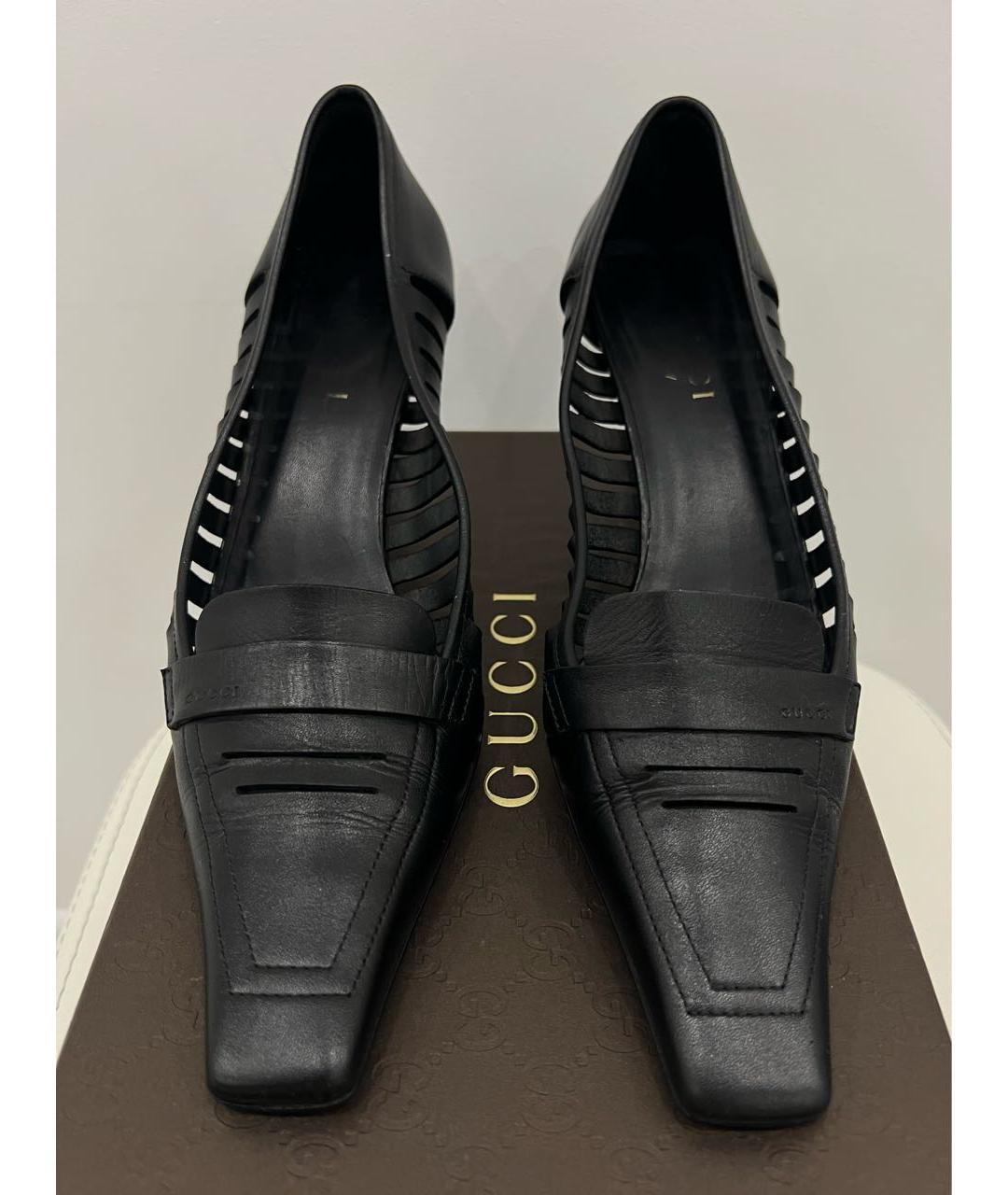 GUCCI Черные кожаные туфли, фото 3