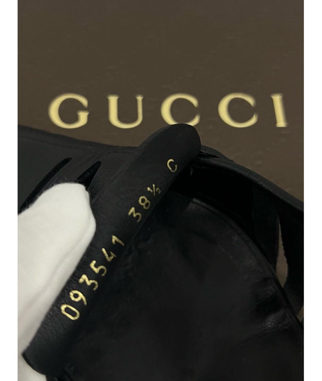 GUCCI Черные кожаные туфли, фото 8