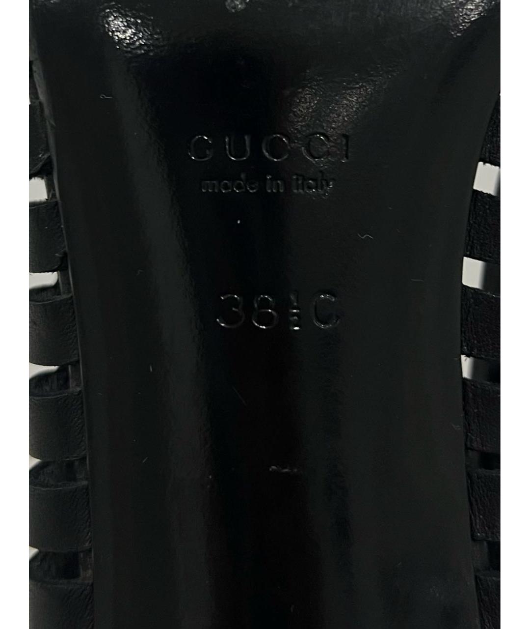 GUCCI Черные кожаные туфли, фото 7