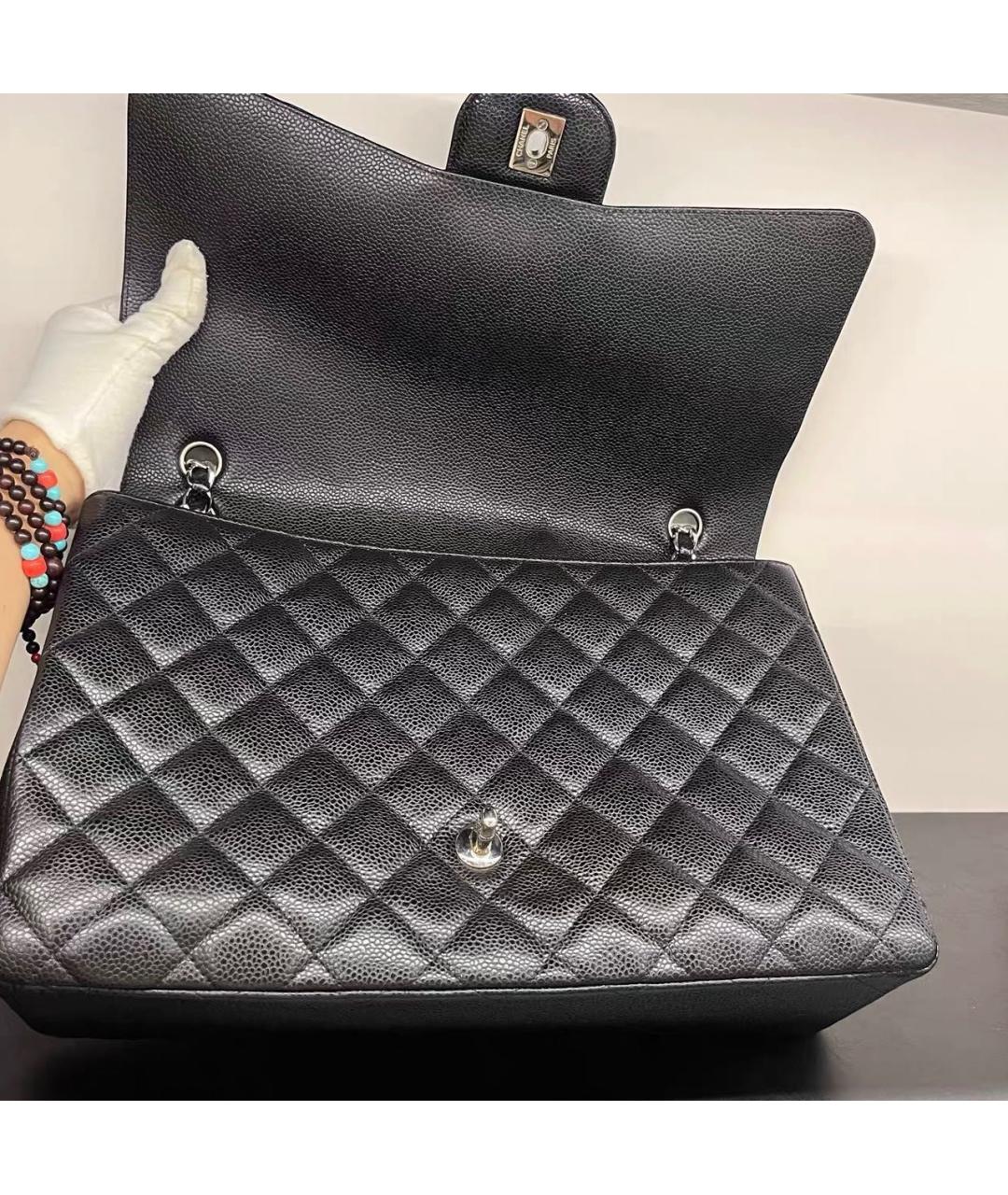 CHANEL Черная кожаная сумка тоут, фото 7