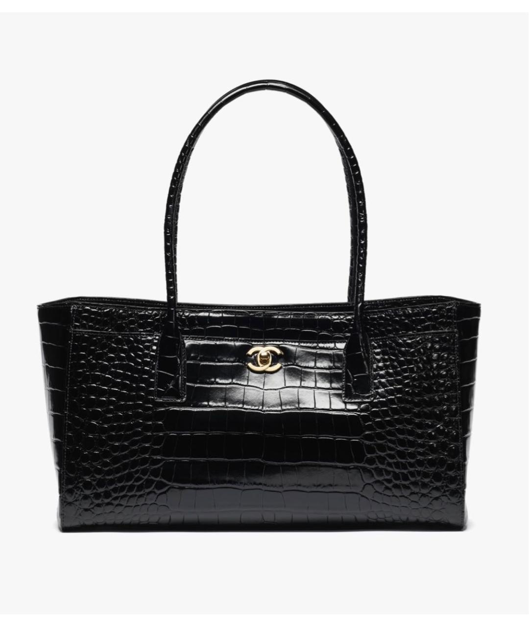 CHANEL Черная кожаная сумка тоут, фото 4