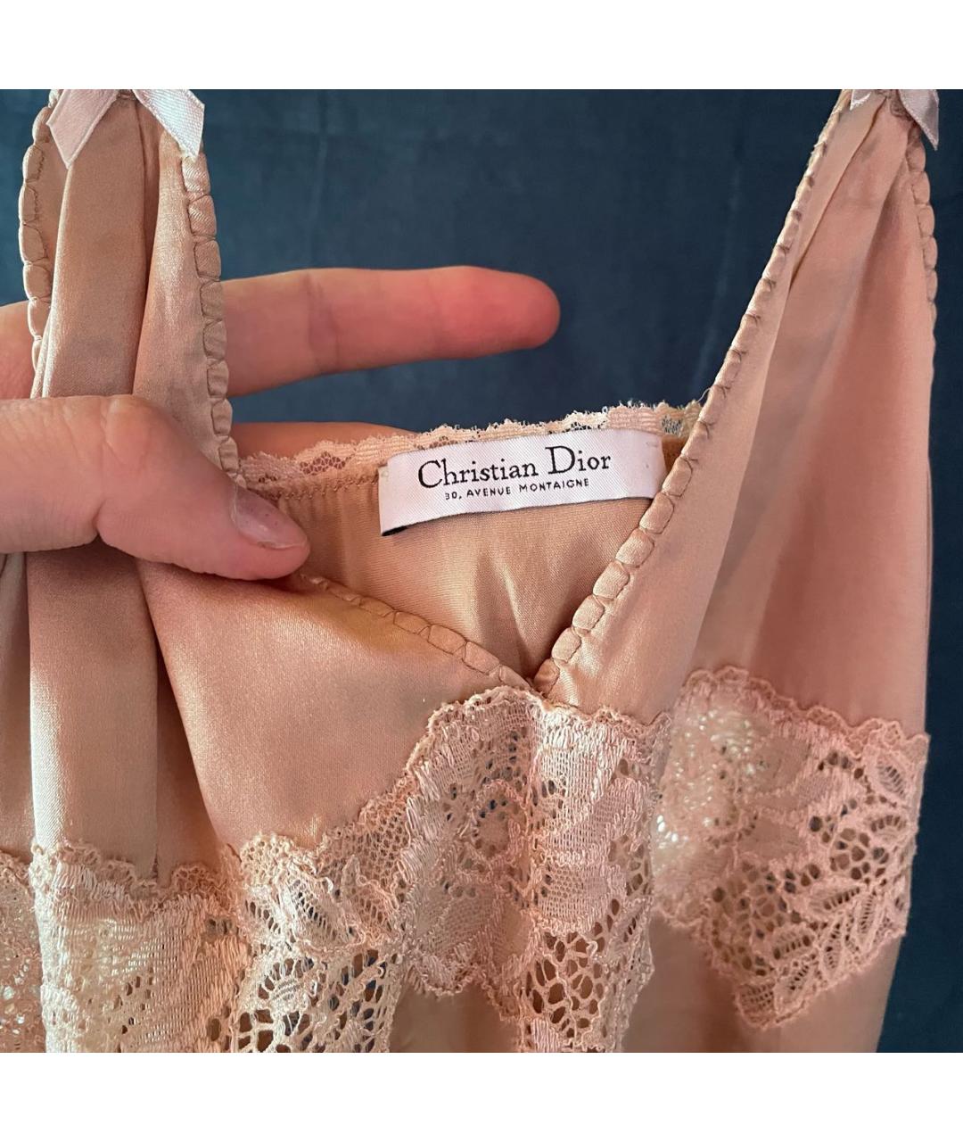 CHRISTIAN DIOR Шелковая майка, фото 2