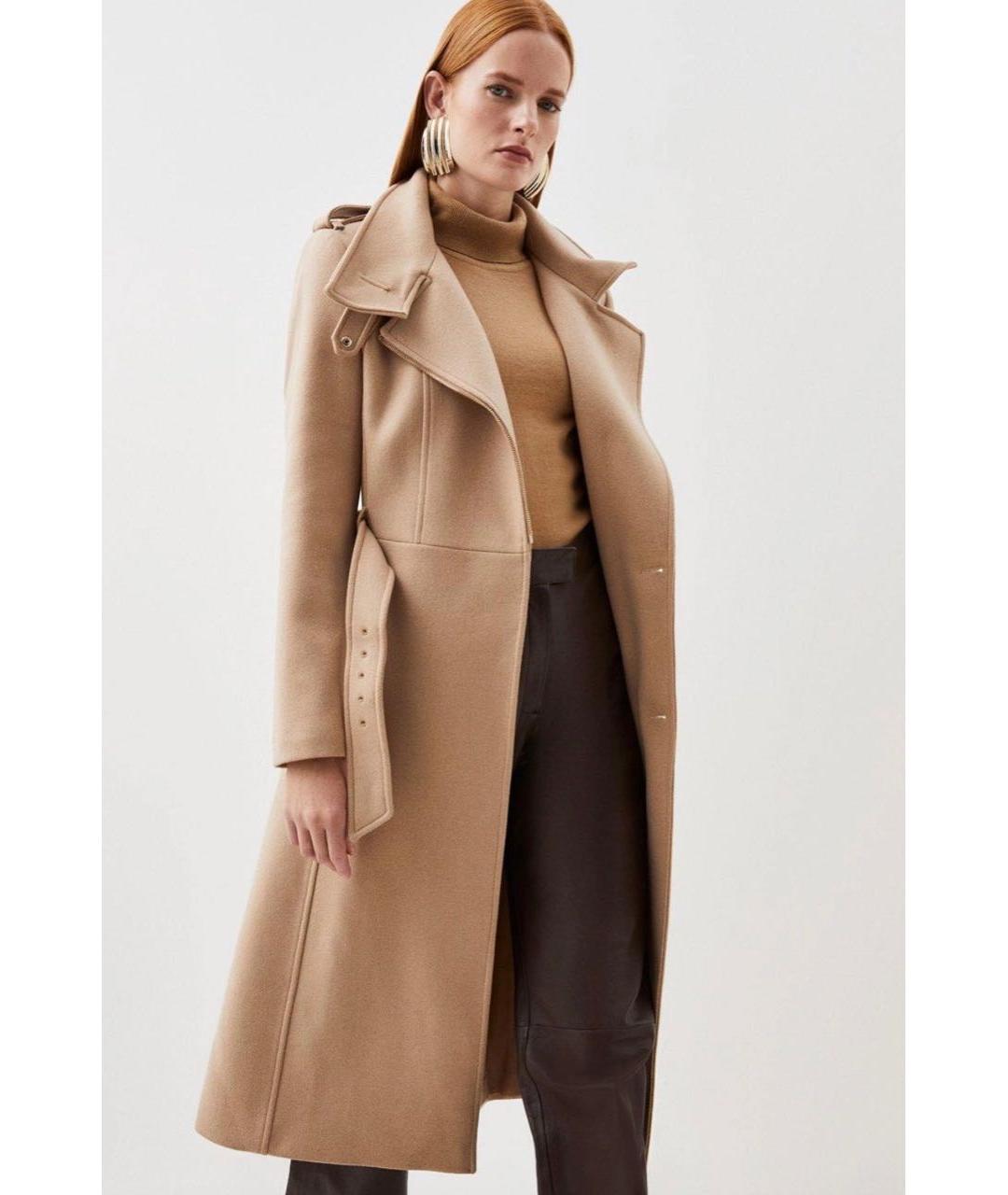 'S MAX MARA Бежевое шерстяное пальто, фото 3