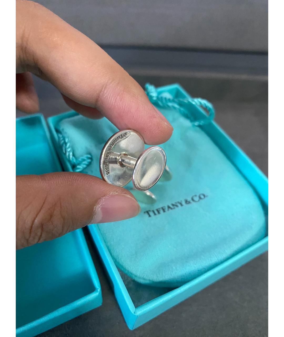 TIFFANY&CO Серебряные серебряные запонки, фото 5