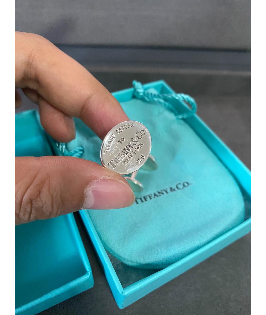 TIFFANY&CO Серебряные серебряные запонки, фото 3