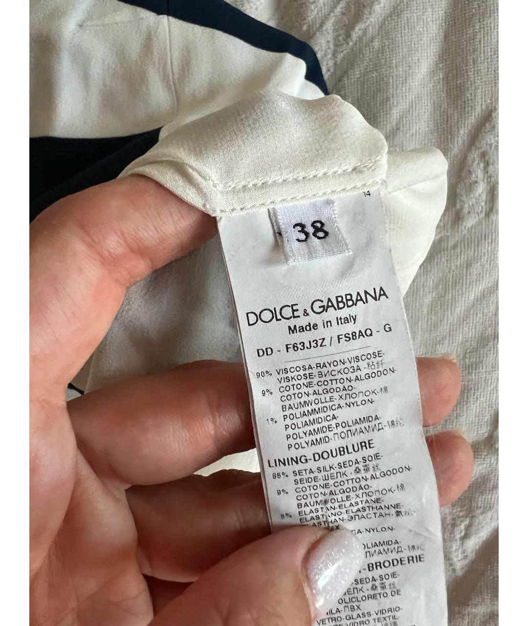 DOLCE&GABBANA Белое шелковое коктейльное платье, фото 4