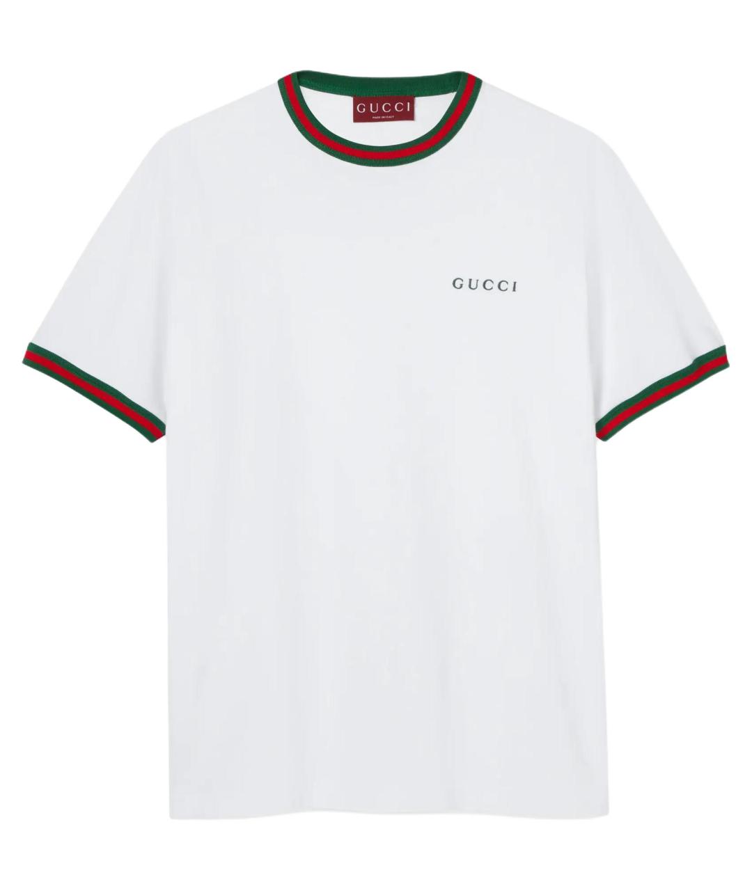 GUCCI Белая хлопковая футболка, фото 1