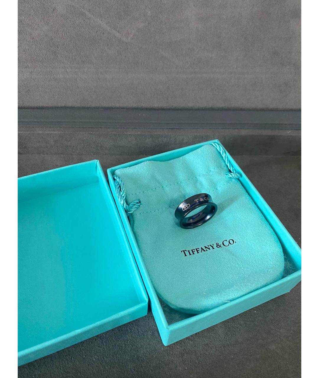 TIFFANY&CO Черное металлическое кольцо, фото 10