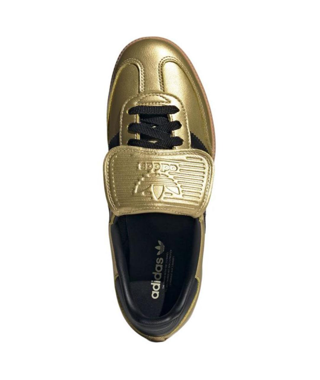 ADIDAS Золотые кожаные кеды, фото 3