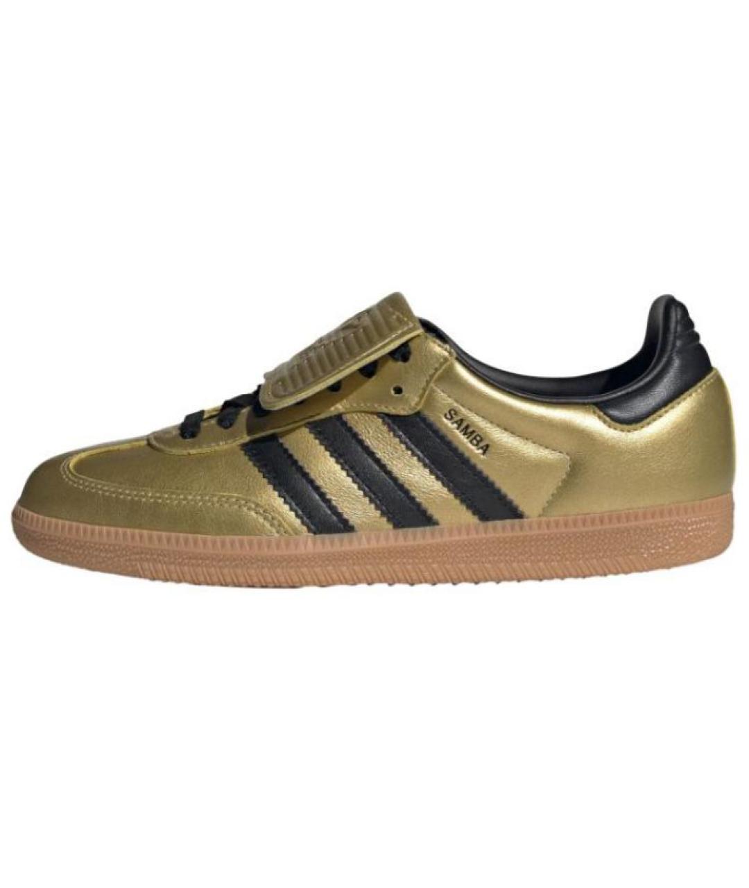 ADIDAS Золотые кожаные кеды, фото 2