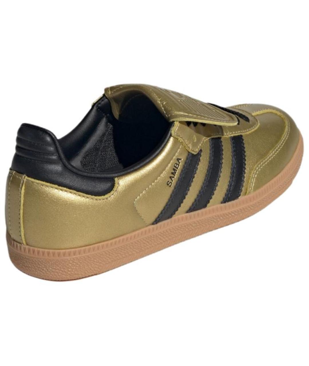 ADIDAS Золотые кожаные кеды, фото 5