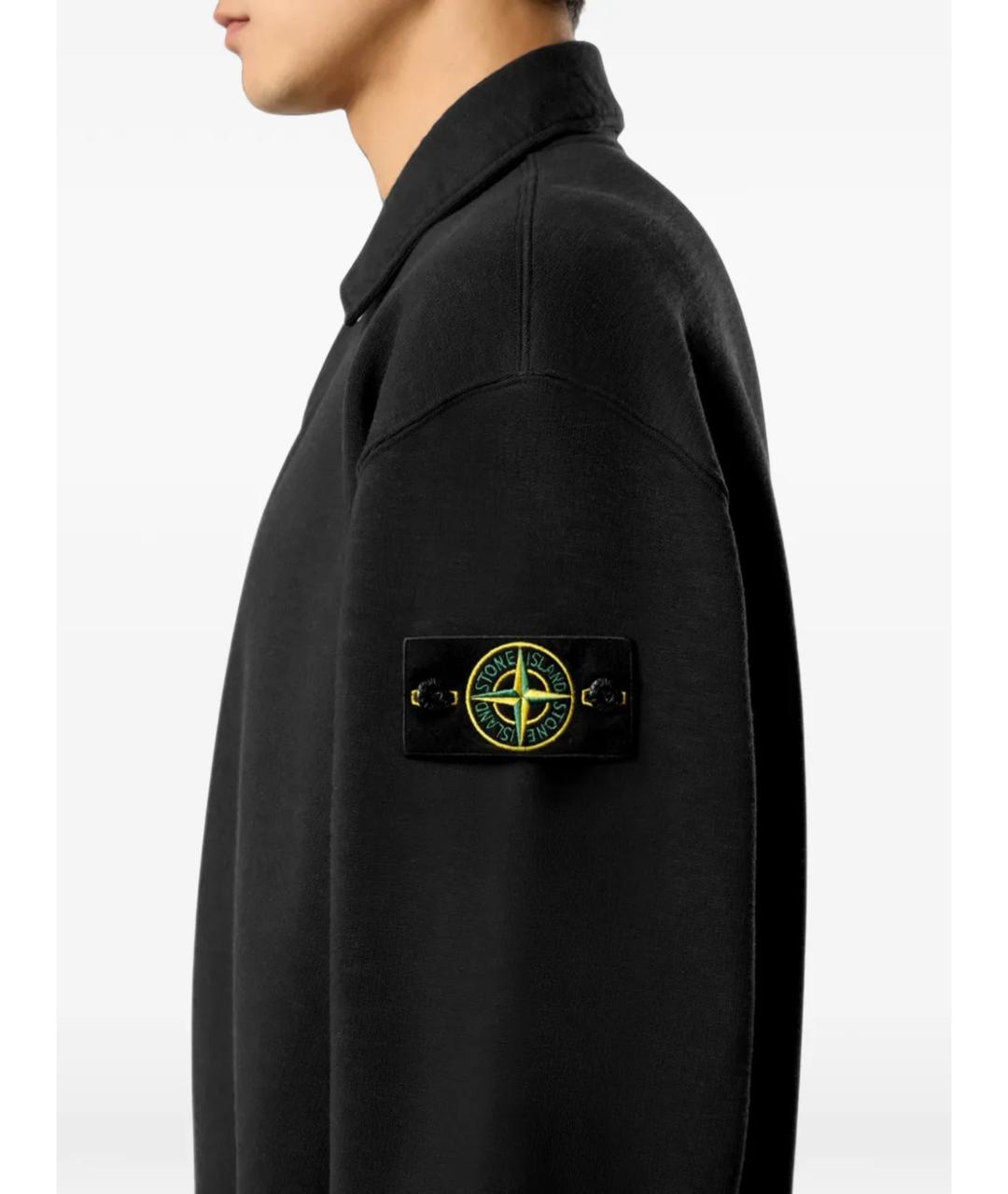 STONE ISLAND Черный хлопковый джемпер / свитер, фото 3