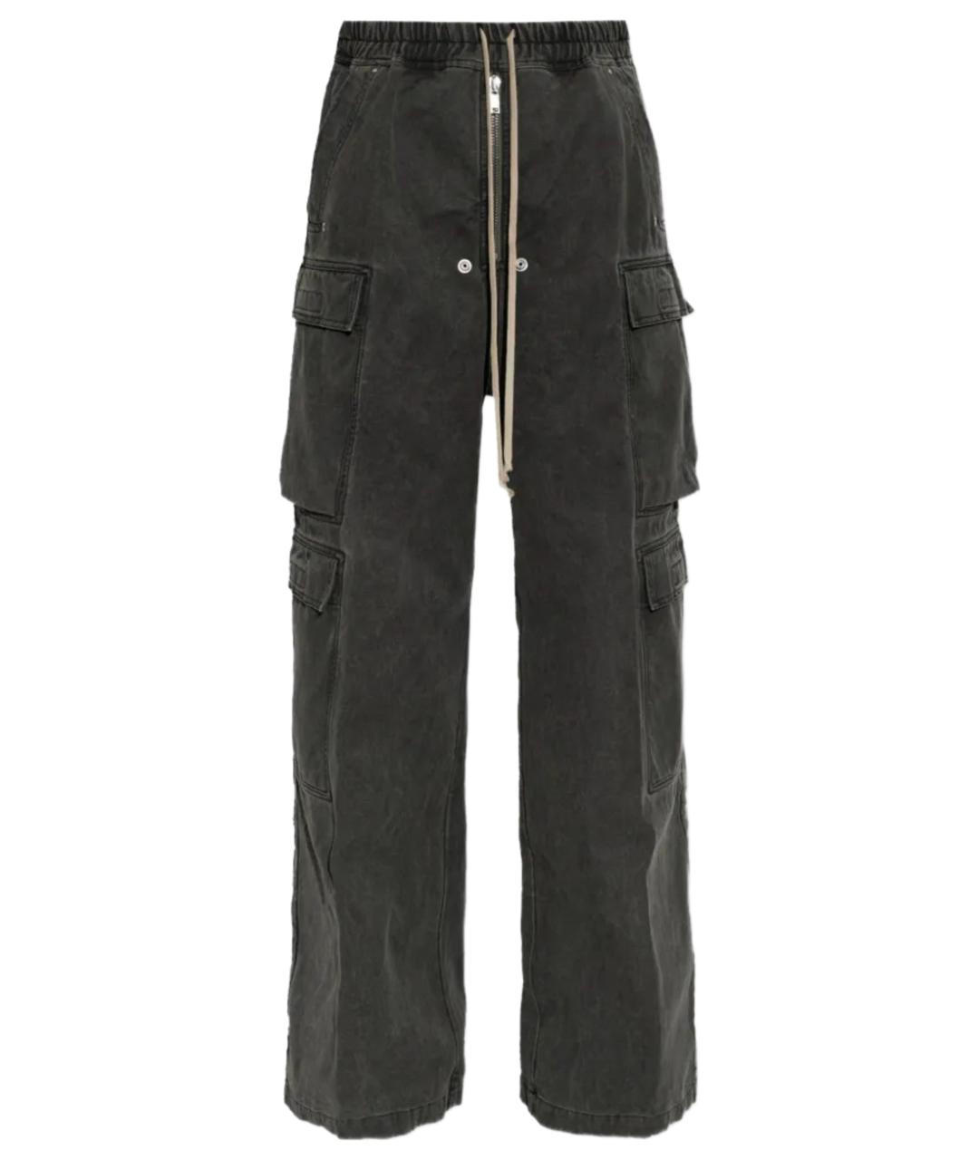 RICK OWENS DRKSHDW Серые хлопковые брюки широкие, фото 1