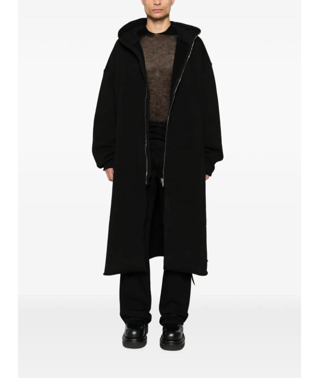 RICK OWENS DRKSHDW Черное хлопковое пальто, фото 2