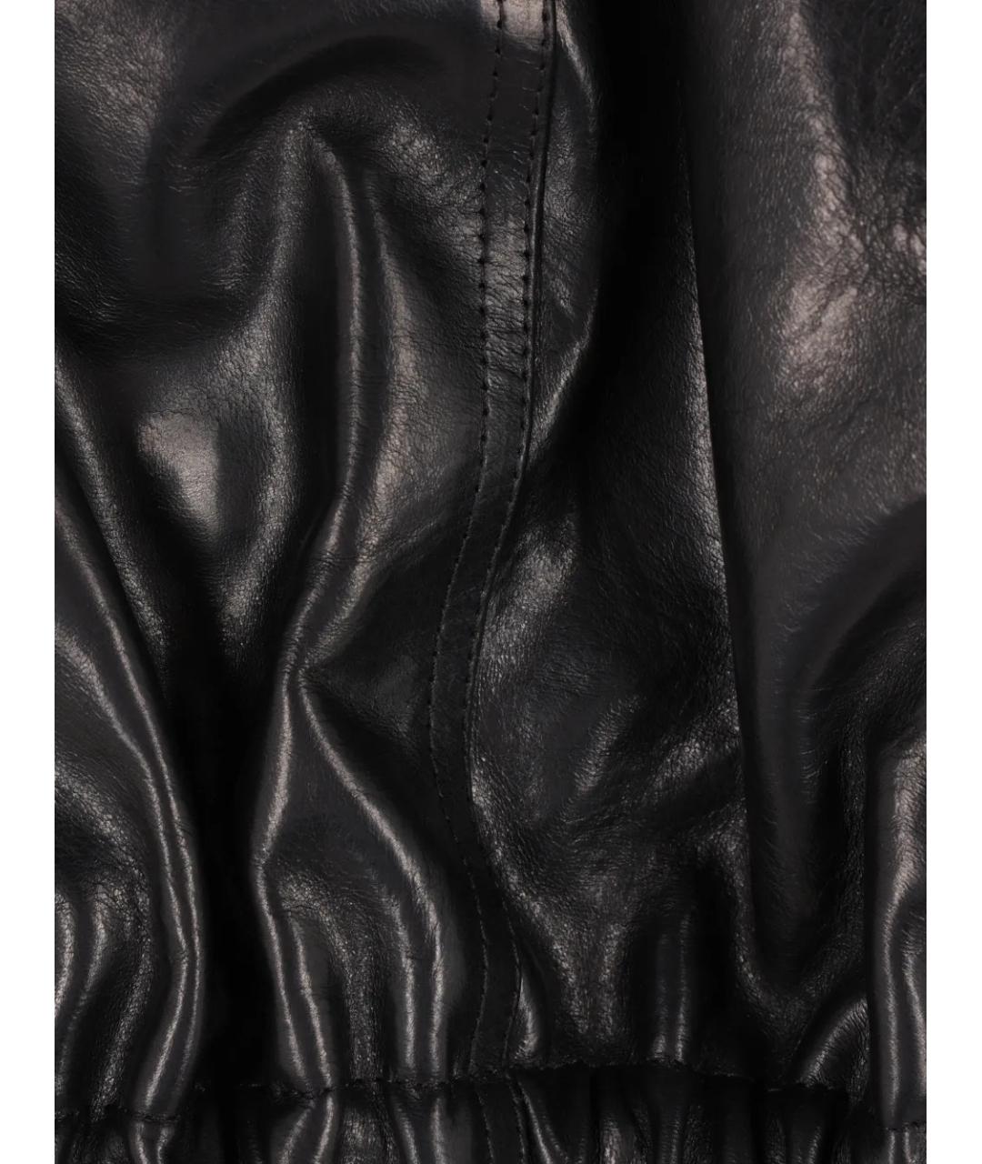 RICK OWENS Черная кожаная куртка, фото 4