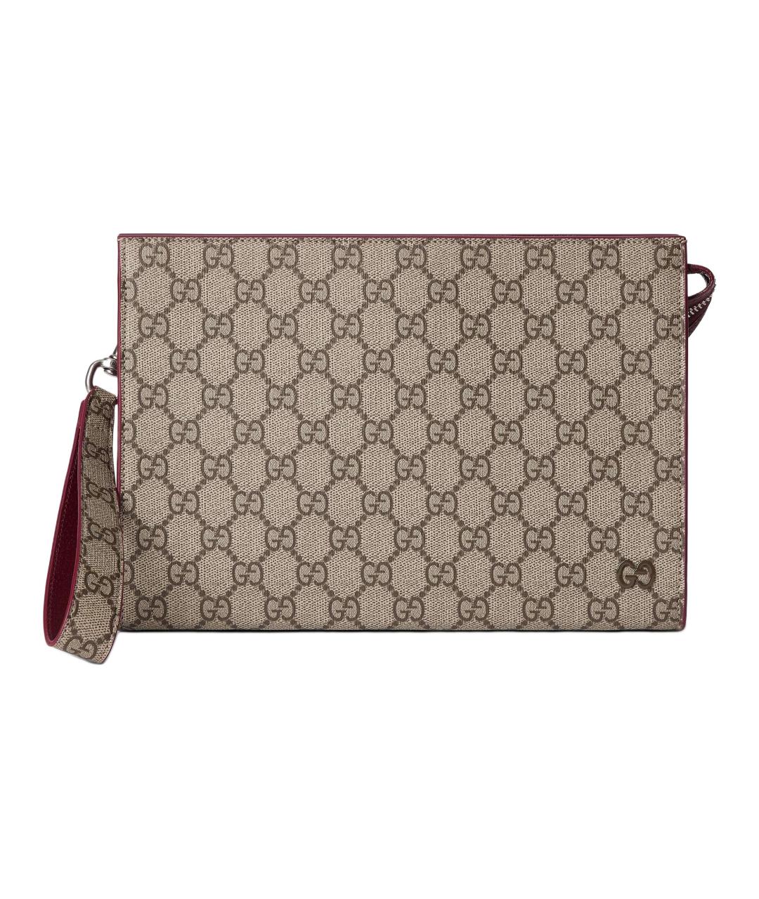 GUCCI Бежевая папка для документов из канвы, фото 1
