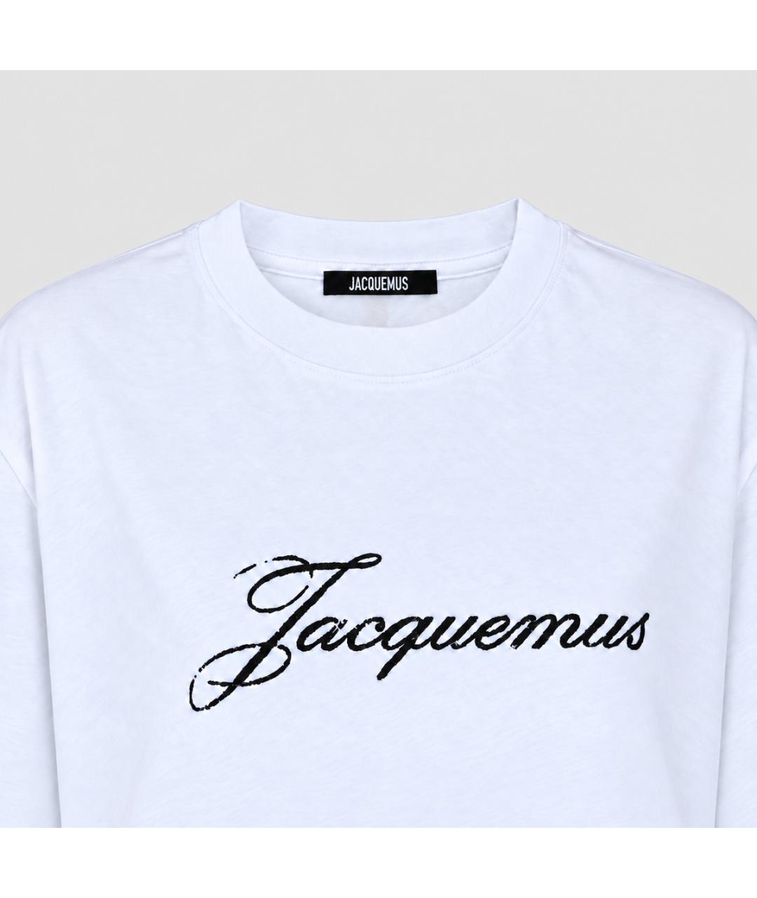 JACQUEMUS Белая хлопковая футболка, фото 5