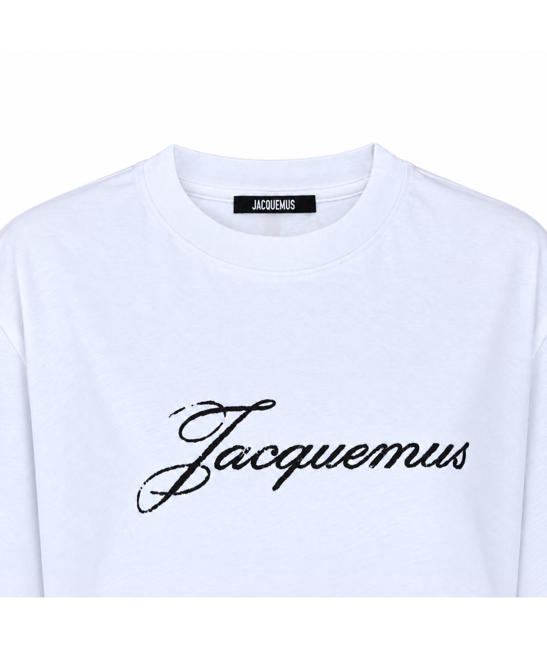 JACQUEMUS Белая хлопковая футболка, фото 6