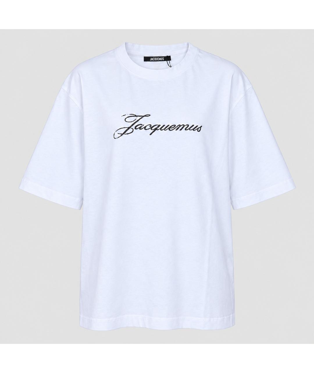 JACQUEMUS Белая хлопковая футболка, фото 2