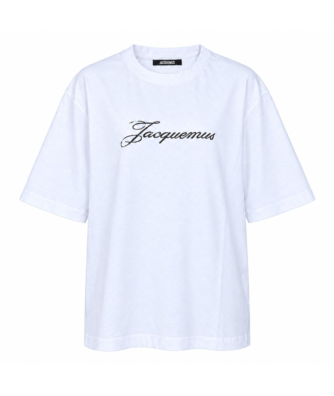 JACQUEMUS Белая хлопковая футболка, фото 1