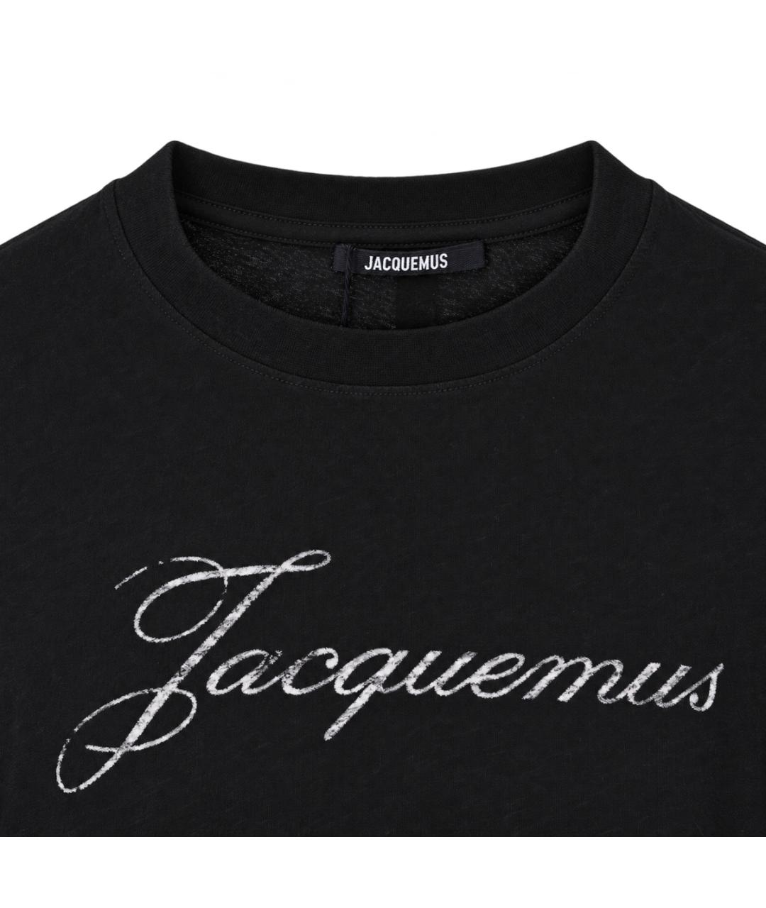 JACQUEMUS Черная хлопковая футболка, фото 6