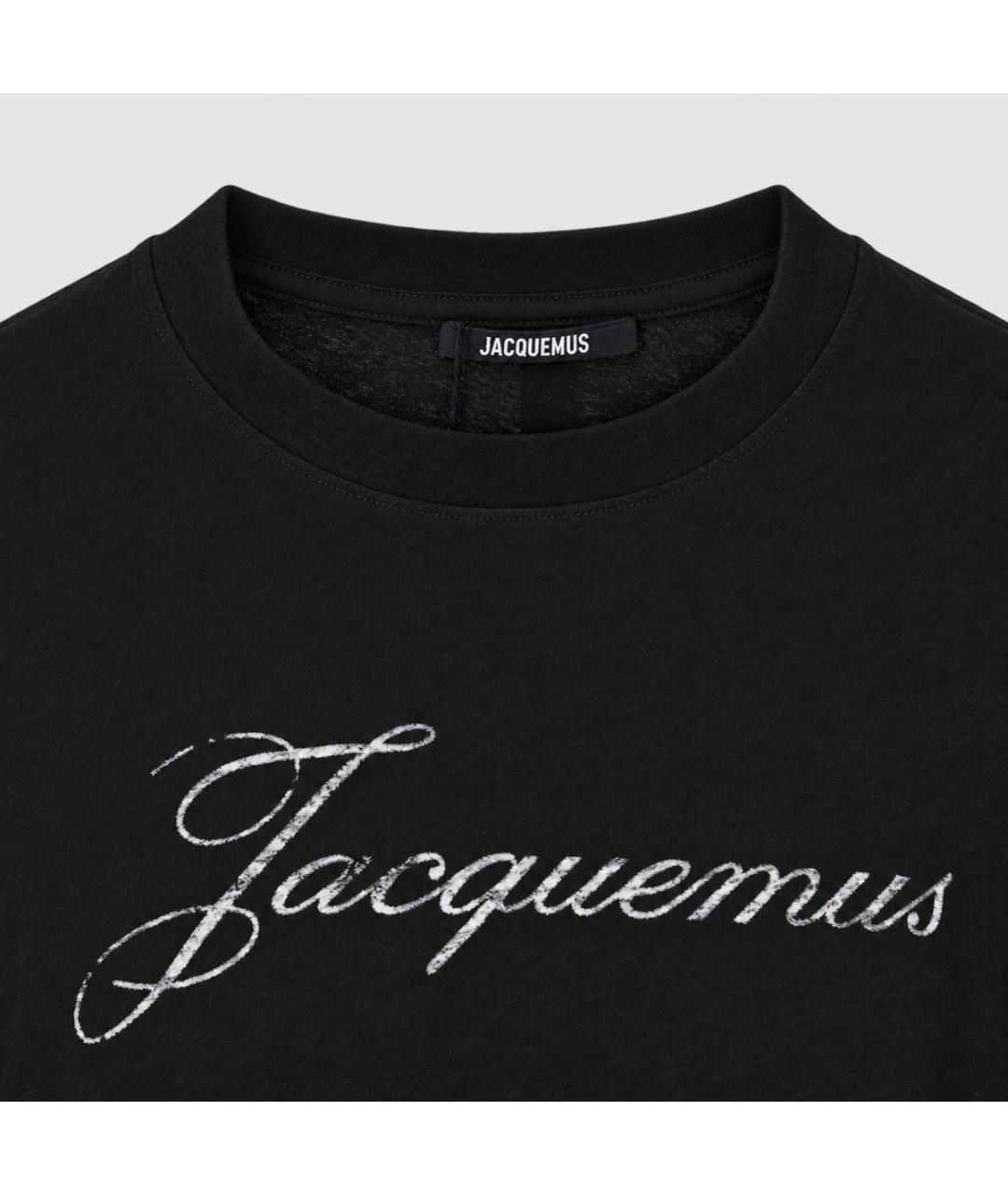 JACQUEMUS Черная хлопковая футболка, фото 5