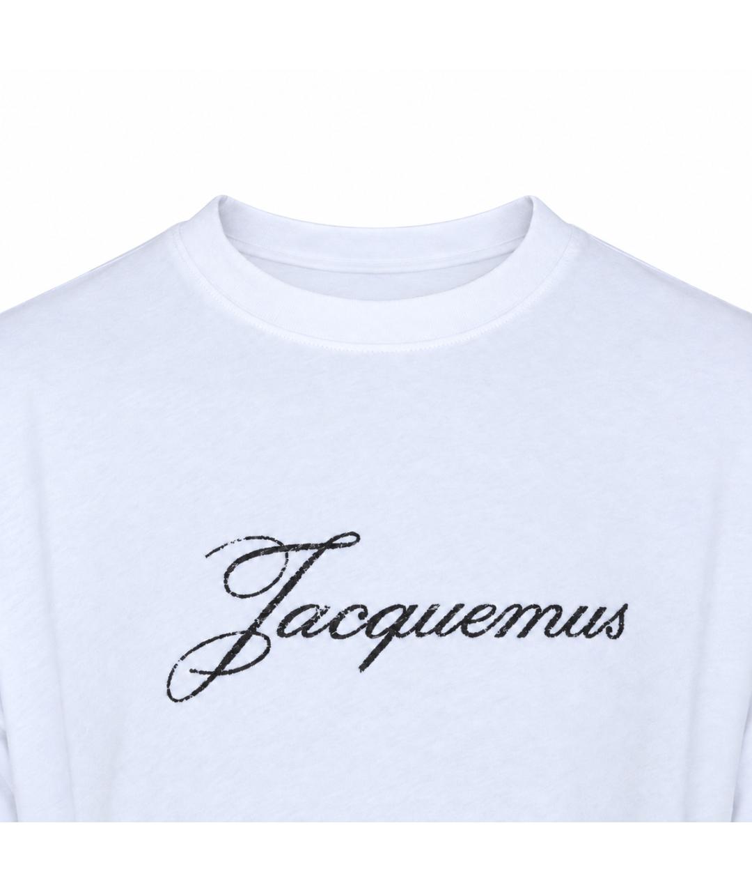 JACQUEMUS Белая хлопковая футболка, фото 6