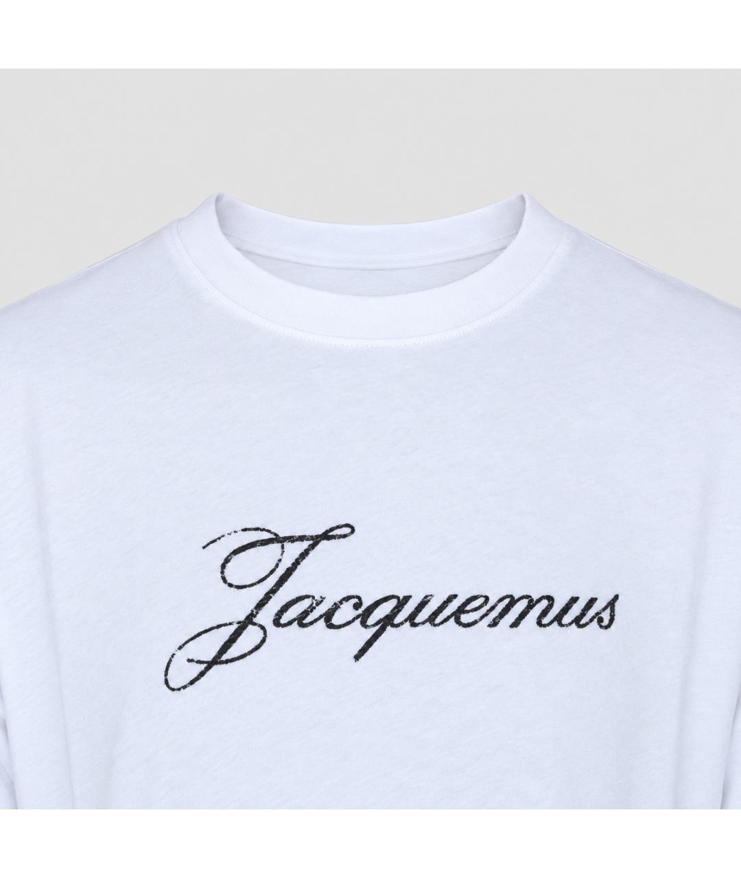 JACQUEMUS Белая хлопковая футболка, фото 5
