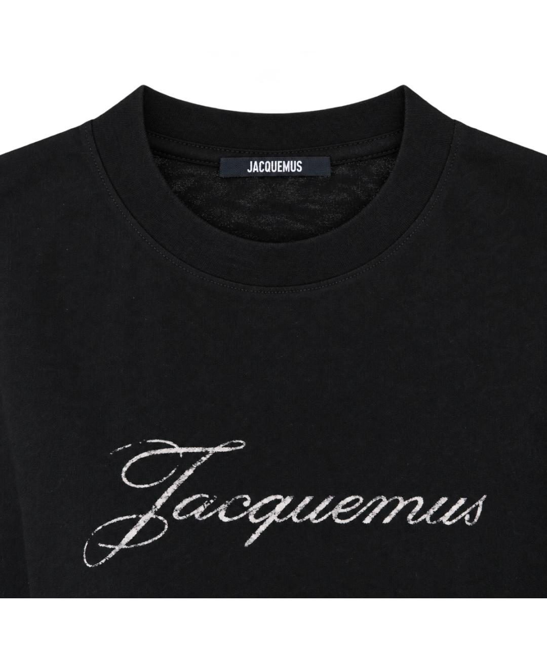 JACQUEMUS Черная хлопковая футболка, фото 6