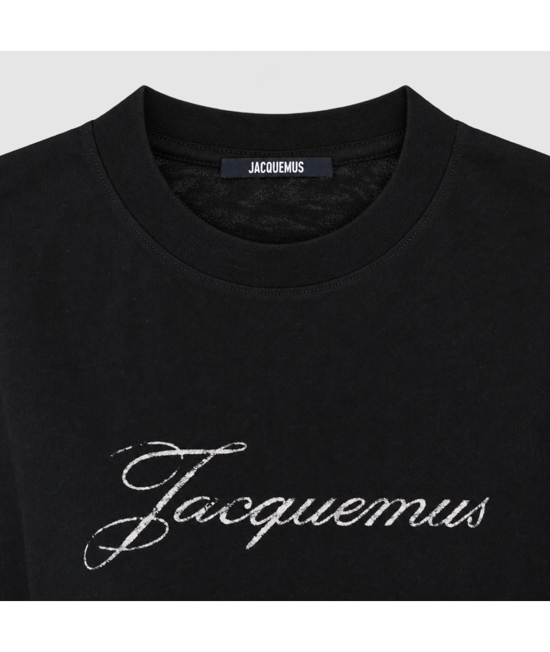 JACQUEMUS Черная хлопковая футболка, фото 5