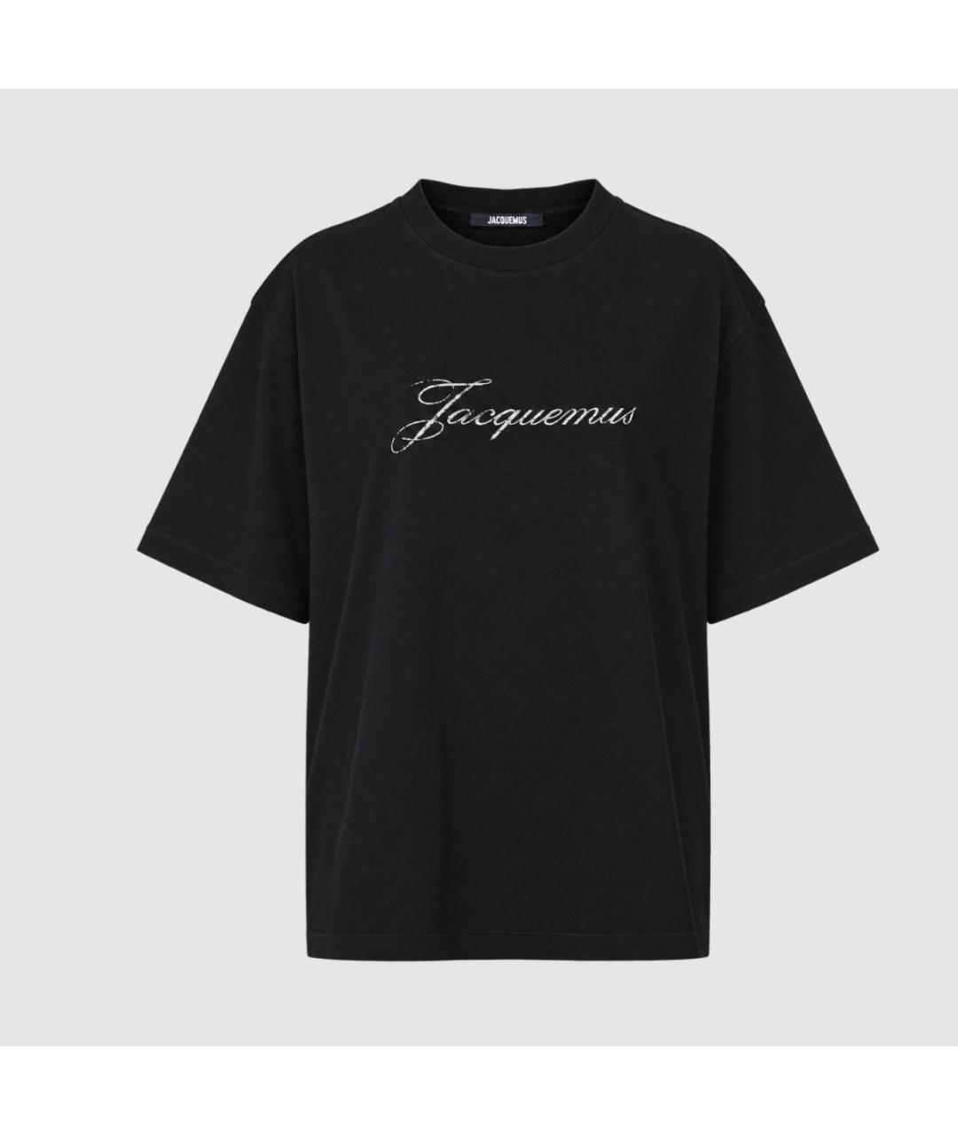JACQUEMUS Черная хлопковая футболка, фото 2
