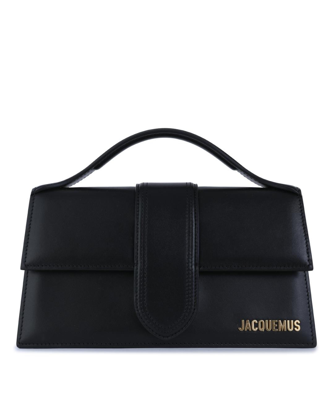 JACQUEMUS Черная кожаная сумка через плечо, фото 1