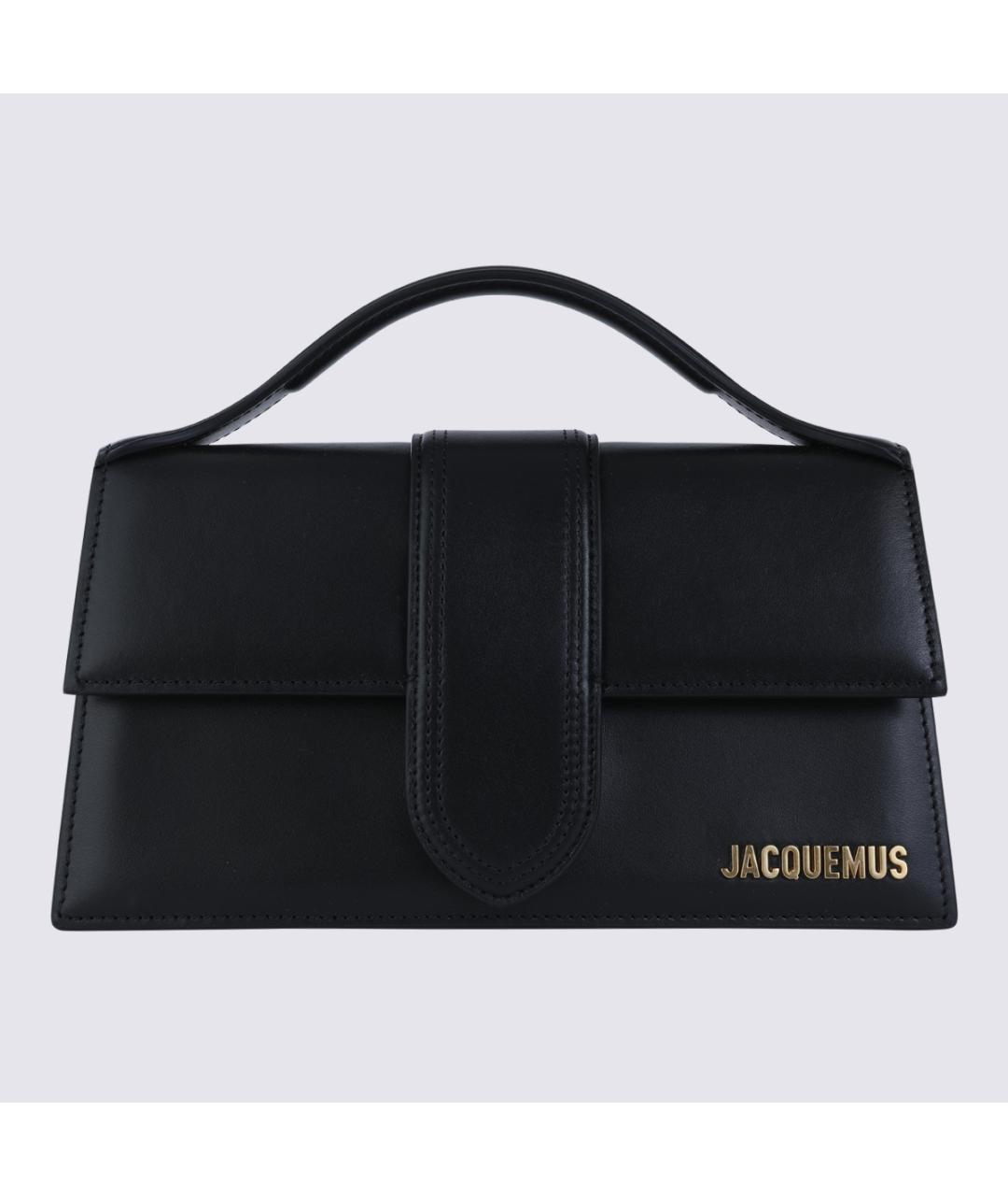 JACQUEMUS Черная кожаная сумка через плечо, фото 2