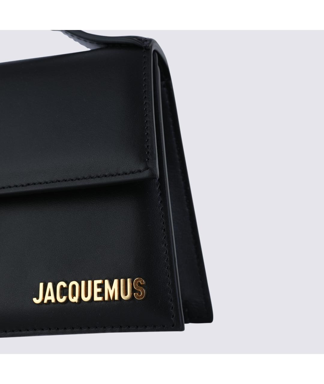 JACQUEMUS Черная кожаная сумка через плечо, фото 7