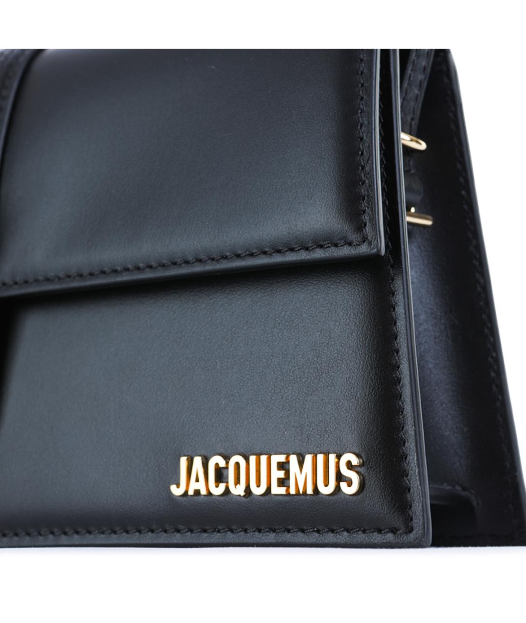 JACQUEMUS Черная кожаная сумка через плечо, фото 4