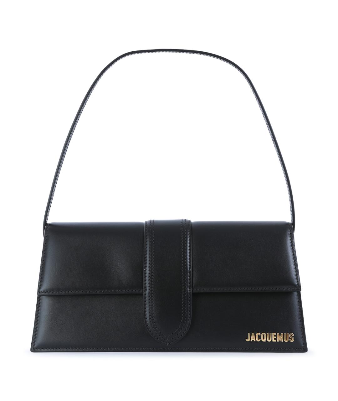 JACQUEMUS Черная кожаная сумка через плечо, фото 1