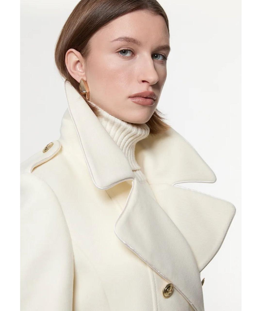 PACO RABANNE Белое шерстяное пальто, фото 4